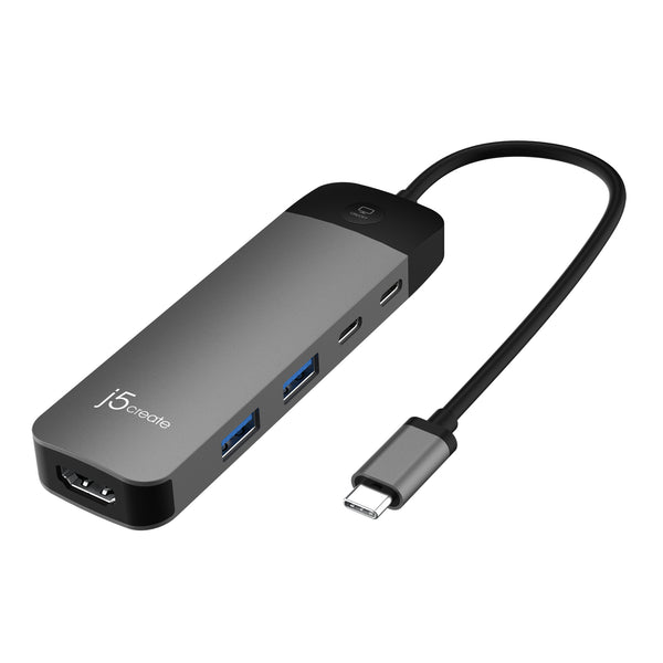 JCD3002 USB-C to 4K60Hz HDMI＆画面ON/OFFスイッチ付＋PD100W 6in1