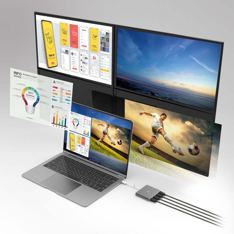 j5createは最強ディスプレイアダプタ『USB-C to 4-port HDMIマルチ j5createは最強ディスプレイアダプタ『USB-C to 4-port HDMIマルチ