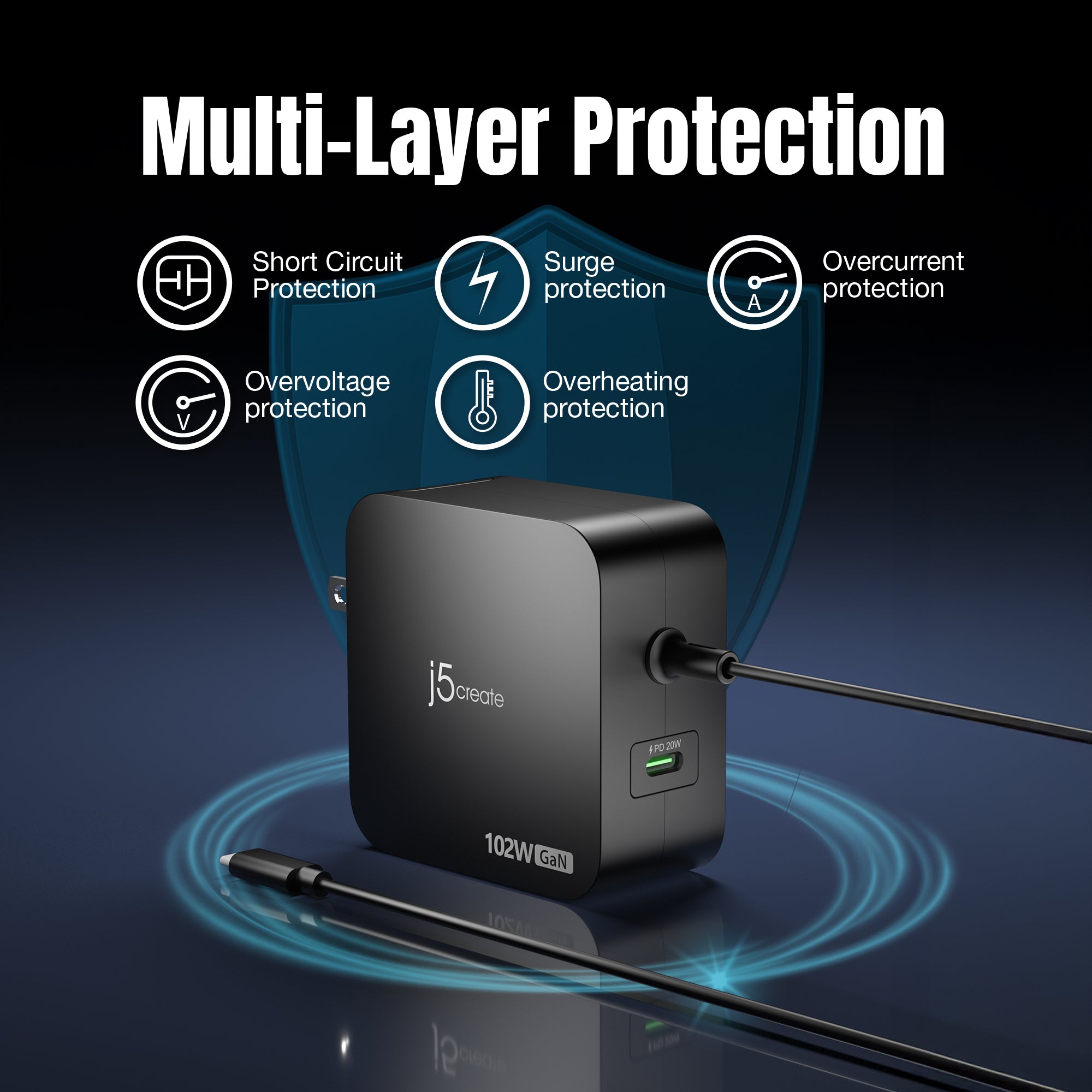 JUP25100P コンセントを塞がない！差込口2way切換え可能、USB-C軽量