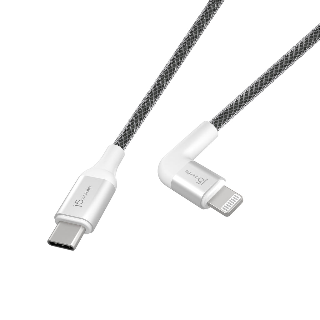 JALC15 USB-C to ライトニング ケーブル L字コネクタ搭載 (Black / White) 1.2m（日本販売終了）