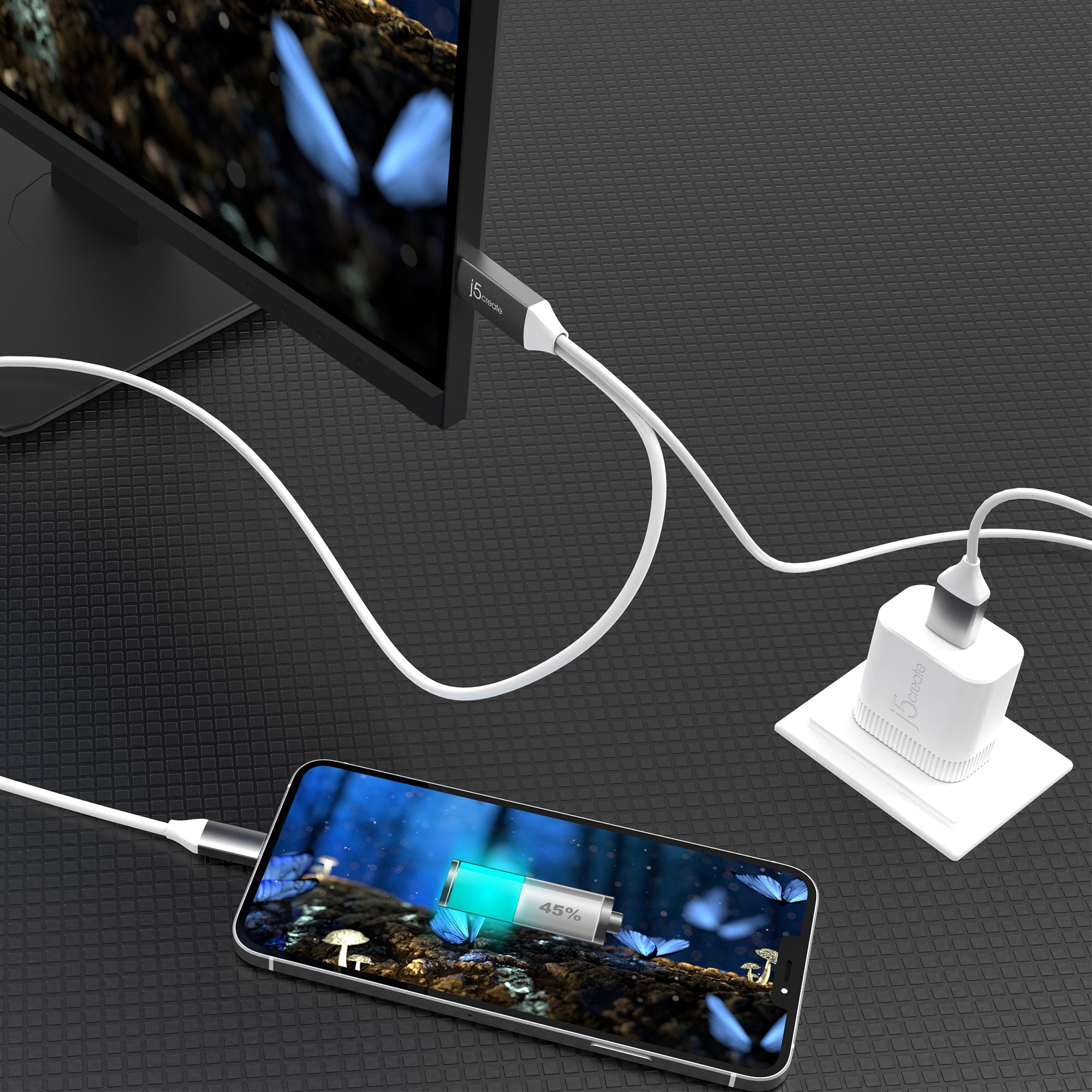 JCC154G 端末給電対応USB-C to 4K60 HDMIディスプレイケーブル 1.8m