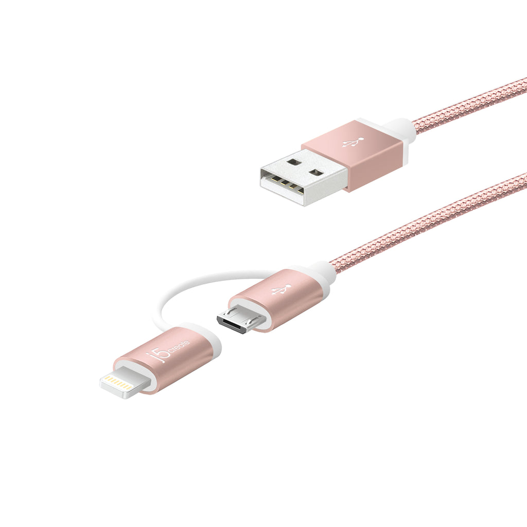 JML10 2-in-1 Charging Sync Cable (Black / Rose Gold) 生産終了