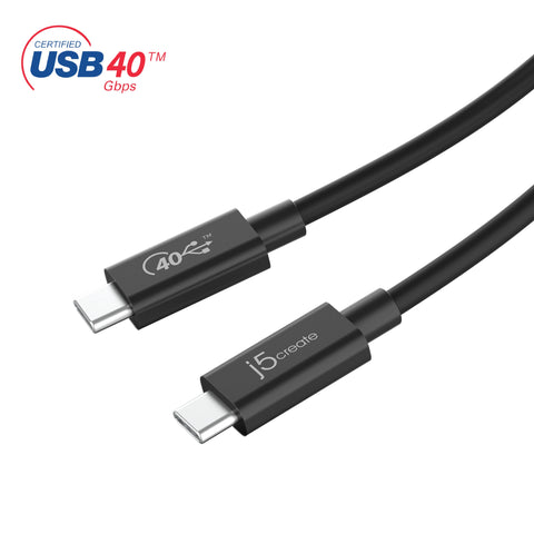 JUC28L08 USB4 Gen3 USB-C to USB-C フル機能ケーブル(0.8m