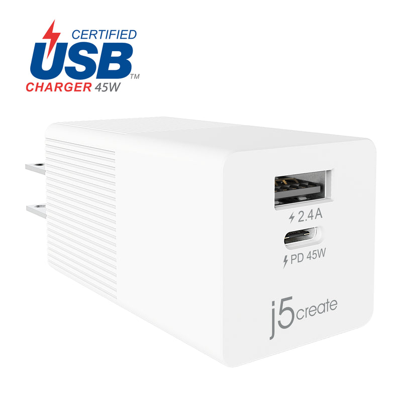 JUP2445 45W 2ポート USB-C PD充電器（日本販売終了）