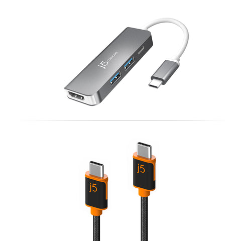 USB-C to HDMIケーブルと充電器セット USB-C HDMIマルチハブ&ケーブルセット – new-jp-j5create